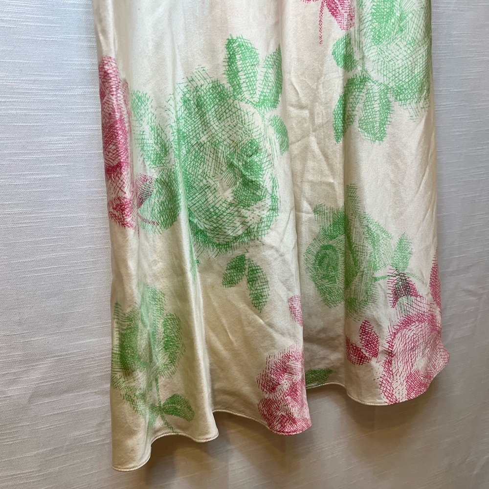 BCBGMaxAzria Floral Midi Dress - Cream, Pink, Green - Picture 4 of 8